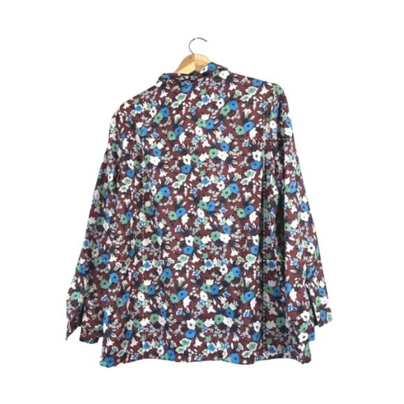 Vintage Brown Floral Montgomery Ward Blouse 18 - Picture 2 of 7